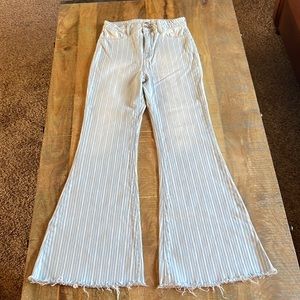 Cello Striped High Waist Flare